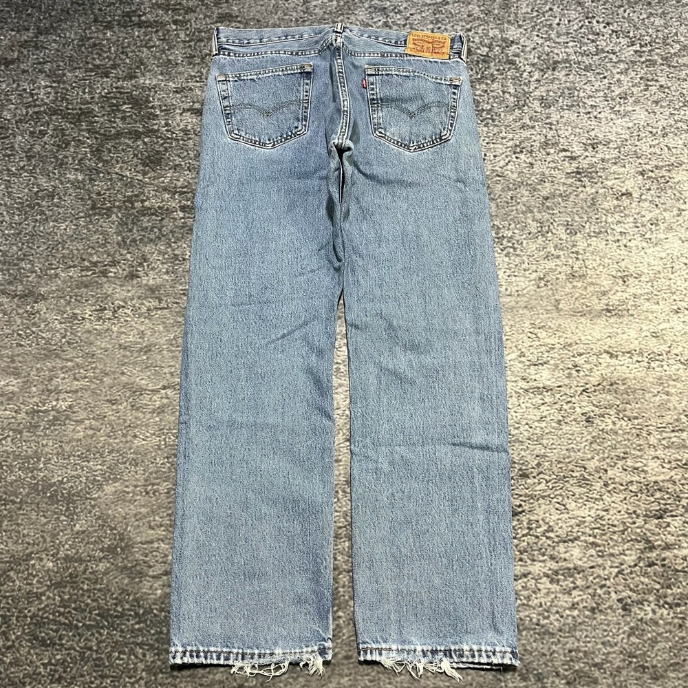 Levi's 505 Jeans Mens‎ 36x32 Blue Denim Distressed